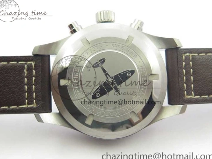 MIROTIME 0508 Pilot Chrono Spitfire IW387903 SS ZF 1:1 Best Edition Black Dial on Brown Leather Strap A OdorResistant 7127